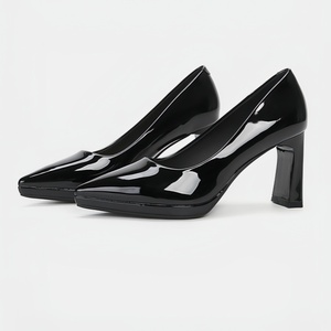 2026 scarpe in <span class=keywords><strong>pelle</strong></span> alla moda Sexy eleganti e versatili da donna a punta pronte per avere nuovi tacchi pesanti - Product Image 1