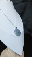 Collier unisexe de grande qualité, artisanal, en jadéite naturelle, plaqué argent 925, certifié NGTC, détails complexes, pièce unique
