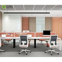 Bureau d'entreprise Poste de travail Moderne 6 Cluster Extensible Modulaire Bureau Bureau En Acier Table D'ordinateur