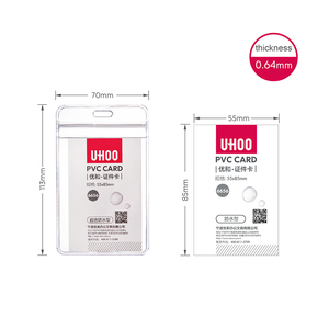 Uhoo mục 6656 siê<span class=keywords><strong>u</strong></span> trong suốt không thấm nước dọc PVC thẻ & chủ Huy hiệ<span class=keywords><strong>u</strong></span> phụ kiện - Product Image 2