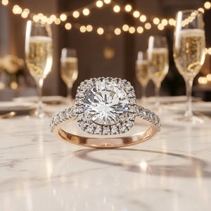 Bague de luxe faite à la main en or 22 carats brillant pour femme, conçue pour les mariages, les fiançailles, les événements festifs et les occasions élégantes - Product Image 4