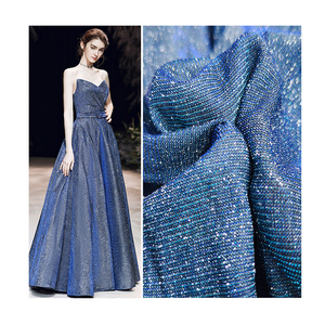 Fabbricazione di costumi da bagno Glitter blu metallizzato Strech turchia multicolore personalizzato tessuto Lurex stropicciato in poliestere lucido Spandex - Product Image 1