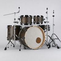 Batterie de percussions acoustiques professionnelle de luxe 5 pièces en bois et métal avec quincaillerie robuste réglable