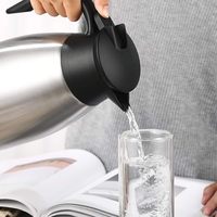 Carafe isotherme portable en acier inoxydable avec couvercle, pour café, thé et autres boissons chaudes, grande capacité, maintien au chaud 12-24 heures