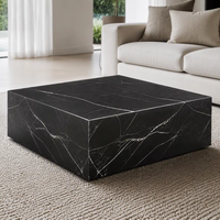 Table basse en marbre Nero Marquina haut de gamme, table en marbre naturel haut de gamme, table basse en pierre sur mesure, hôtel, villa