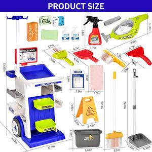 Ensemble d'outils de nettoyage en plastique pour enfants, jeu de simulation de maison avec <span class=keywords><strong>aspirateur</strong></span>, balai, serpillière, jouets d'hygiène pour enfants - Product Image 5