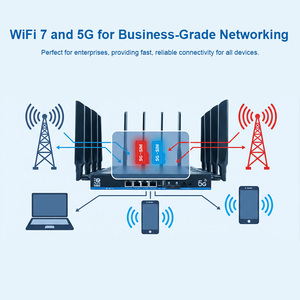 Enrutador inalámbrico WiFi 7 ultrarrápido Ranura para tarjeta SIM 5G Banda de 6GHz 19000Mbps para juegos de transmisión 8K y oficina en casa - Product Image 5