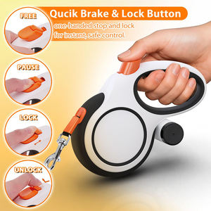 5 Metre Ağır Hizmet Tipi Geri Çekilebilir Köpek Kedi Tasması Kaka Poşeti Dağıtıcısı Geliştirilmiş Kilitleme Sistemi Kaymaz Saplı Çevre Dostu Tasarım Evcil Hayvanlar İçin - Product Image 5