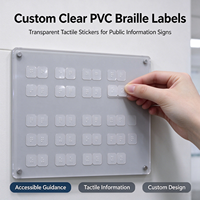 Autocollant en PVC transparent avec inscription en braille, étiquette tactile personnalisable pour guide d'information, signalétique publique, modèle 011 (Chine)