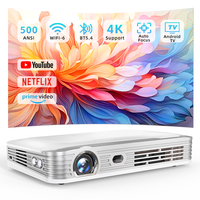 Mini projecteur portable WWT.T10, batterie intégrée 7800mAh, 1080P HD, 400 lumens ANSI, système Android 9.0