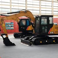 Nouvelle machine de construction, excavatrice sur chenilles de 7,5 tonnes avec godet de 0,28 m3, modèle SY75C, avec attache rapide, moteur EPA de 42 kW, pièces de moteur d'excavatrice