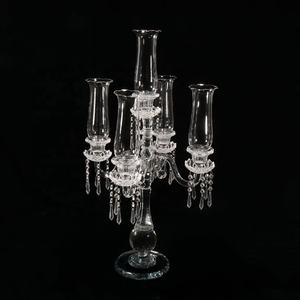 MH-Z168 5 braccia decorazione della tavola di Nozze Candelabri Di Cristallo con tubo di vetro - Product Image 3