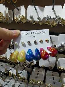 तेंदुए ट्रेंडी इयररिंग सेट हॉट इयररिंग एलर्जी मुक्त तरनिश 6 जोड़ी ईयररिंग सेट नहीं फीके कोई फीका नहीं - Product Image 3