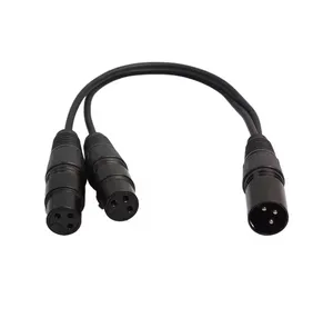 מפצל כבלים 3 פינים xlr 1 זכר ו-2 נקבה 30 ס""מ מפצל כבלים XLR למערבל מיקרופון