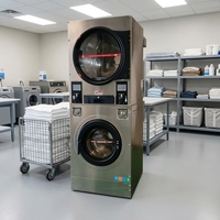Laveuse-sécheuse commerciale à monnayeur de 15 kg, autonome et économe en main-d'œuvre pour les entreprises de blanchisserie publique