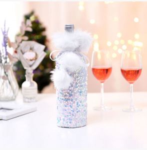Custom Ornament Available in Stock <b>Glitter</b> Christmas Decoration Supplies Wine Bottle Cover - Product Image 3