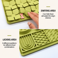 Tapis de léchage écologique tout-en-un pour chien, gamelle carrée à alimentation lente avec ventouses, tapis de léchage en silicone pour manger lentement, OEM