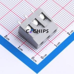 DB128L-5.0-3P-GY-S Screw Terminal Block Through hole Component (THT),P=5mm Connector 1x3P 5mm Gray Through Hole - Product Image 1