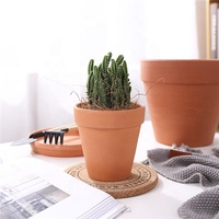 Bac à jardinage en céramique avec trous de Drainage, pot de fleurs de Cactus en argile grise et plastique