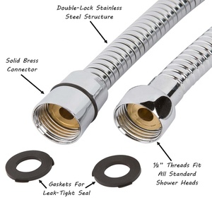 <span class=keywords><strong>Tubo</strong></span> doccia universale in acciaio inossidabile <span class=keywords><strong>flessibile</strong></span> a doppia fibbia da 60 pollici per soffione portatile - Product Image 2