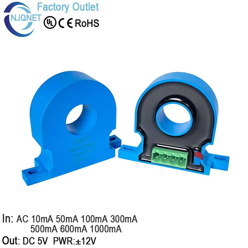 DC Leakage Current Sensor QNLCK4 Input 50mA 100mA 200mA 500mA 1A 2A Output 5V Split Core Current Transducer Clamp Ct Transformer