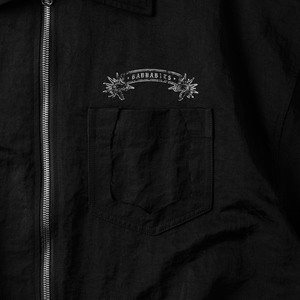 Camisa NERA de nailon de corte regular, negra, con cremallera completa, ligera, informal, estilo urbano, manga larga, en venta - Product Image 4