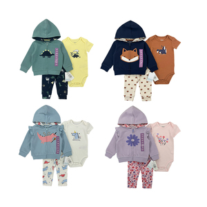 <span class=keywords><strong>Pagliaccetti</strong></span> classici per bambini all'ingrosso 100% in cotone primavera pagliaccetto in cotone di alta qualità per neonati set di 3 pz - Product Image 1