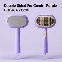 Peigne double face sans rinçage pour enlever les poils, outil de toilettage 2-en-1 pour chats et chiens, élimination des poils lâches