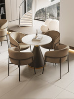 Ensemble table et chaises de réception 4 places en métal moderne de luxe léger pour bureaux, zones de repos et salons de beauté