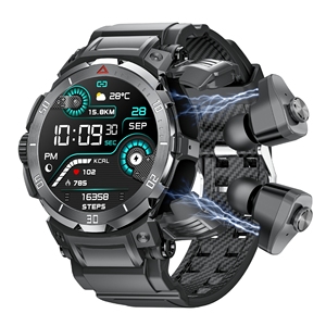 Montre connectée de sport d'extérieur avec écouteurs pour hommes - Étanche IP67, <span class=keywords><strong>boussole</strong></span>, GPS, moniteur de fréquence cardiaque et suivi d'activité - Product Image 6
