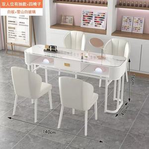 Ensemble complet moderne d'équipements de salon de manucure, meubles en verre, fauteuils de massage des pieds, tables de manucure pour salon ou centre commercial - Product Image 1