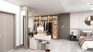 Armario Moderno para Ropa, Armario de Tela Blanca, Armarios de Madera Sencillos para Dormitorio - Product Image 6