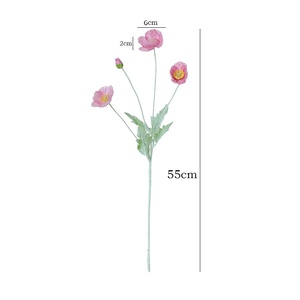 Fiore di Papavero Artificiale a Stelo Singolo, Stelo Floccato, Papavero Finto per Decorazioni Vaso Casa, Composizioni Floreali per Matrimoni e Feste, Decorazioni all'Ingrosso - Product Image 2