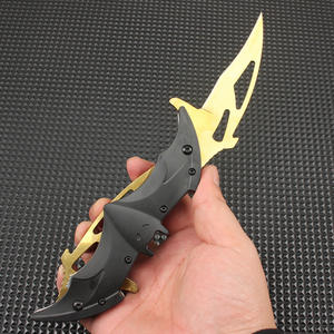 Navaja Plegable de Acero Inoxidable para Adultos, Estilo Batman, para Camping, DIY, Color Titanio Dorado Arcoíris, EDC - Product Image 5