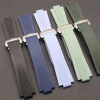 Correa de Reloj de Caucho FKM Transpirable de 22 mm, Correa Deportiva de Lujo con Hebilla de Acero, Correas de Reloj Clásicas de Fluororubber