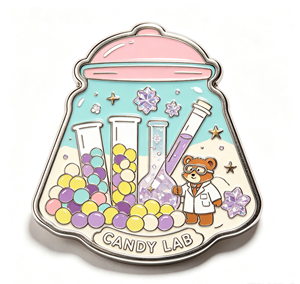 Candy Lab Enamel <b>Pin</b> Resin Alloy Cartoon Jar <b>Badge</b> Purple Yellow Pink Lapel <b>Pin</b> Gift Decor - Product Image 1