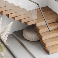 Escalier superposé moderne de luxe en verre, bois et métal