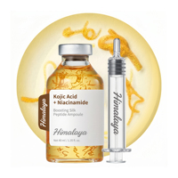 Ampoule de soin éclaircissante pour la peau à l'acide kojique, au curcuma et au PHA, enrichie en peptides de soie, pour les taches brunes, marque privée
