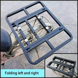 Heavy-duty Steel Black High Quality Large Foldable Detachable Rear <b>Basket</b> <b>Bicycle</b>/Motorcycle Construction % New 3.2kg - Product Image 3