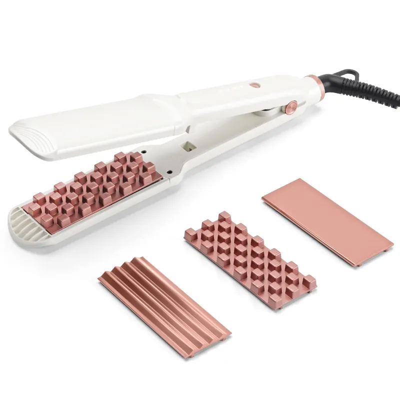 Professional 3D Grid Hot Selling 3 In 1 Hair Straightener Interchangeable Plate Wave Plate Hair Flat Iron Hair Styling