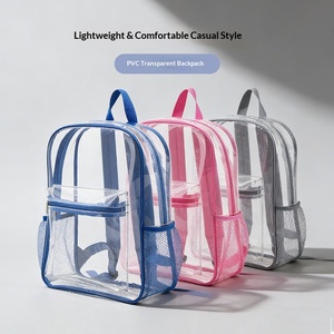 Custom Logo PVC Transparent <strong>Backpack</strong> Clear <strong>Bag</strong> <strong>for</strong> Women Men School Sports Music <strong>Travel</strong> Mesh Pocket Wholesale OEM Factory Direct - Product Image 2