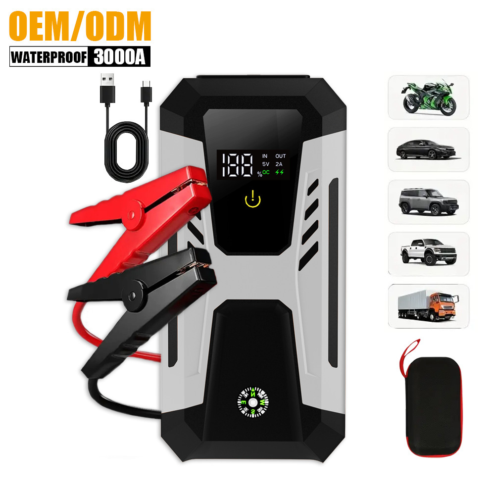 Powerful Car <strong>Jump</strong> <strong>Starter</strong> Suitable for All <strong>12v</strong> Vehicles, Multifunctional Portable Battery Booster with air Pump Power Pack and L