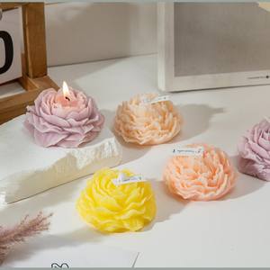 Velas Aromáticas Elegantes em Forma de Peônia para Casa, Coletânea de Flores Pequenas Multicoloridas para Festas - Product Image 3