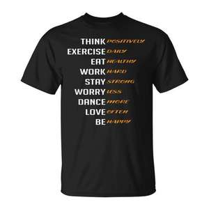 Camiseta Life Plan Optimistic And Inspired para adultos, unisex, diseño con cita motivacional negra - Product Image 1