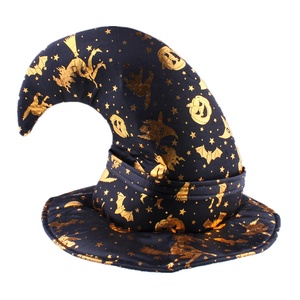 Set <span class=keywords><strong>de</strong></span> 4 Sombreros <span class=keywords><strong>de</strong></span> <span class=keywords><strong>Bruja</strong></span> para Halloween, Coloridos, con Estampado, <span class=keywords><strong>de</strong></span> Ala Ancha, para Disfraces, Decoración, Truco o Trato - Product Image 4