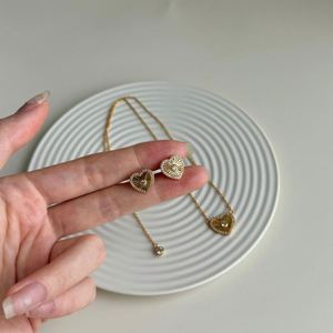 Dylam Unique Charm Gold Plated 925 Sterling <b>Silver</b> 5A Cubic Zirconia Laser Heart Shape <b>Stud</b> <b>Earrings</b> for Women Daily Life Wear - Product Image 4