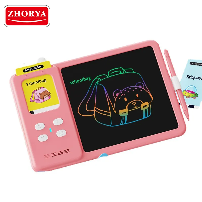 Zhorya Kids Interactive Learning Toys Handwriting Drawing Board Flash Cards Learning English Machine For Kids