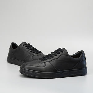 Baskets basses noires en cuir à lacets, légères, décontractées, style marche, durables, confortables, tendance, pour hommes, sécurité - Product Image 4