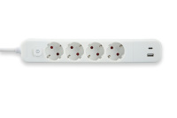 Barrette d'alimentation EU 4 voies avec prise d'extension électrique usb avec interrupteur marche/arrêt et indicateur l