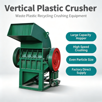 Broyeur vertical de plastique à haut rendement, machine industrielle de broyage du plastique pour film plastique, feuille de plastique, recyclage du plastique